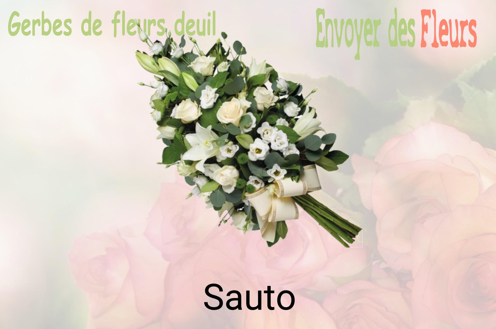 Gerbe de fleurs de deuil livrée à Sauto